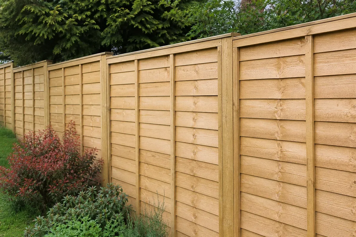 Feather edge timber fencing in a Walsall garden